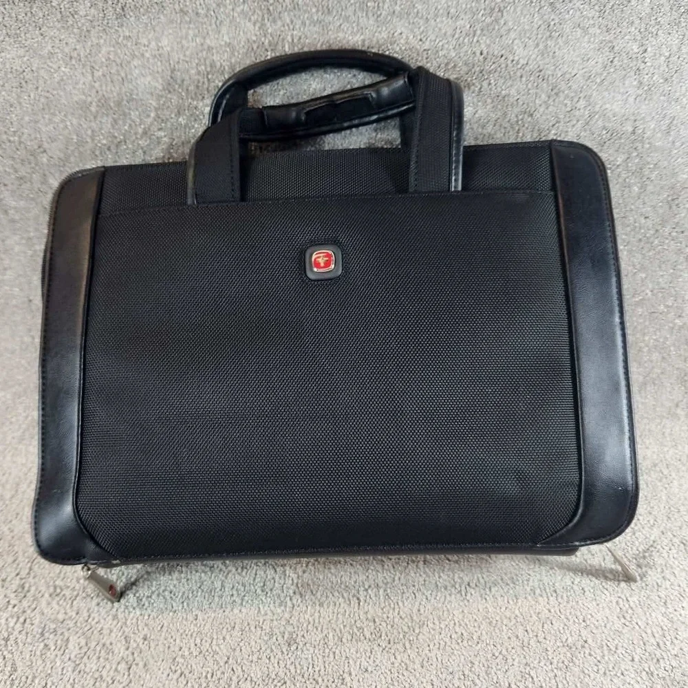 SwissGear Briefcase Black Ballistic Nylon Organizer Business Bag Unisex